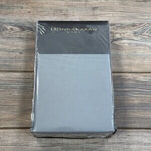 Donna Karan Home Silk Indulgence Queen Fitted Sheet Grey Cotton Silk NEW